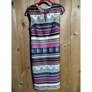 Beige by ECI sleeveless maxi pencil dress multi color size 4